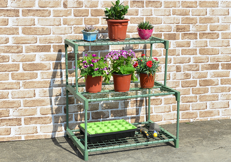 3 Tier Greenhouse Staging Shelves H 72cm W 69cm D 49cm