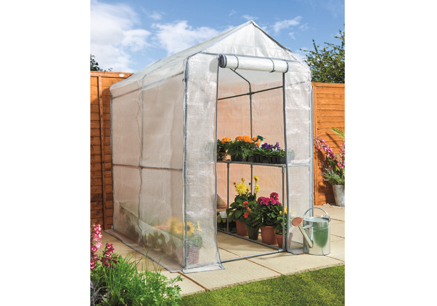 Walk-In Greenhouse Medium Size With 2 Shelves