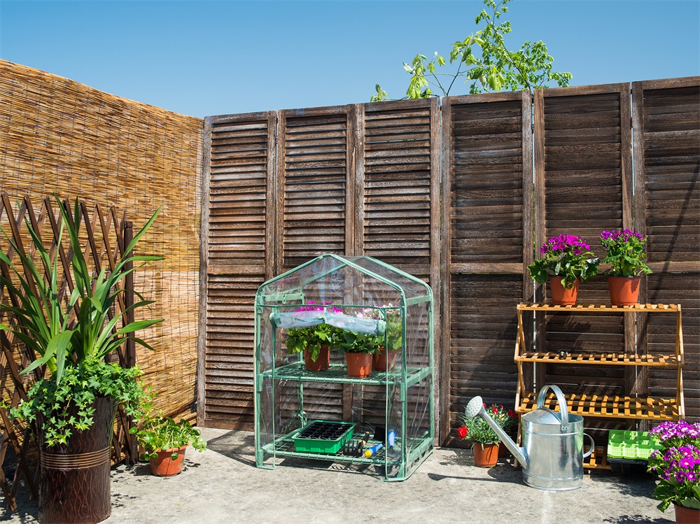 2-Tier PVC Mini Greenhouse With 2 Shelves